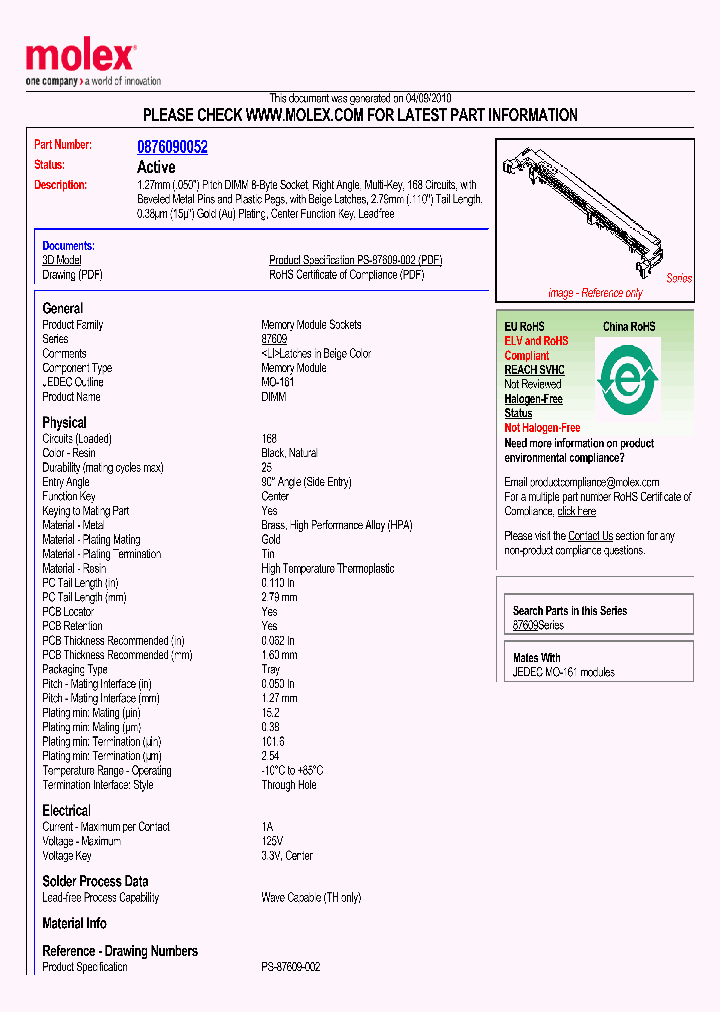 87609-0052_3016987.PDF Datasheet