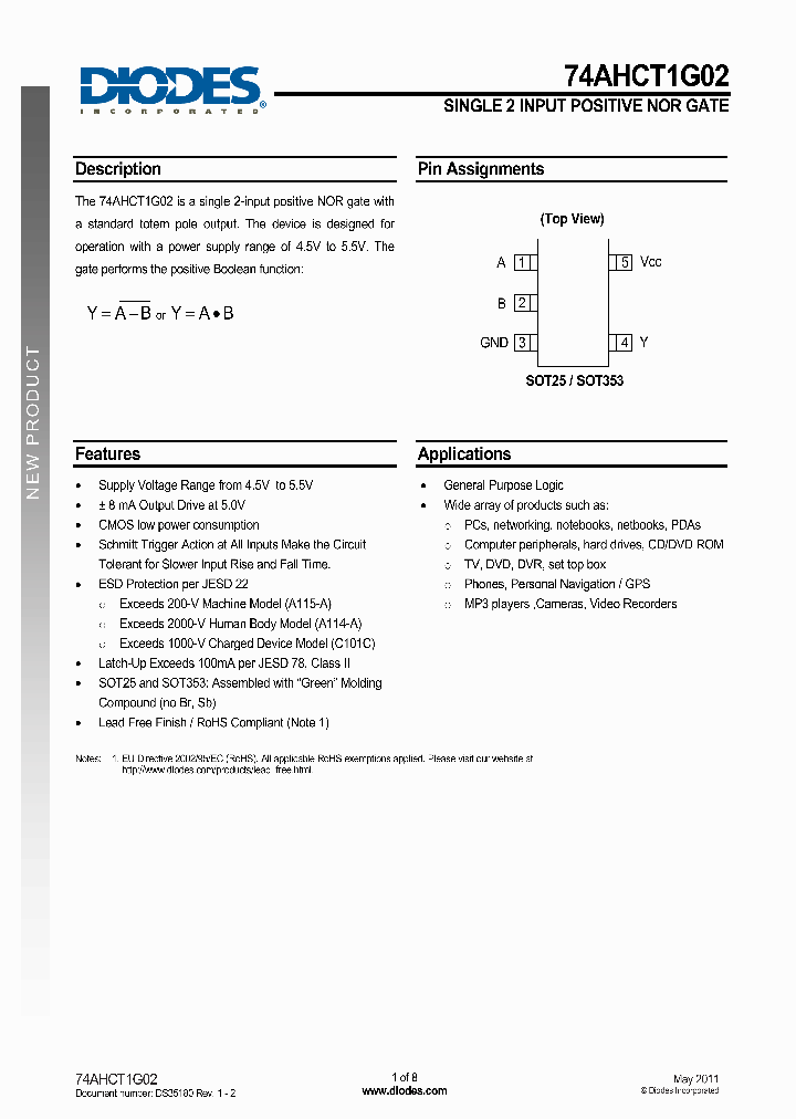 74AHCT1G02SE-7_3022317.PDF Datasheet