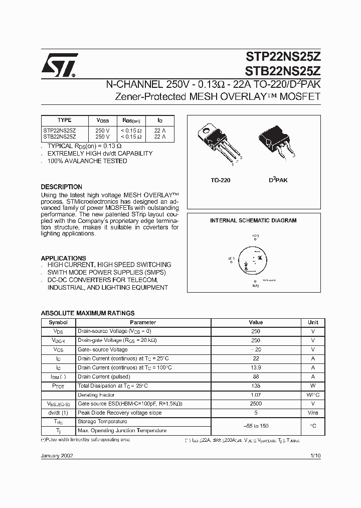 STB22NS25ZT4_3020201.PDF Datasheet
