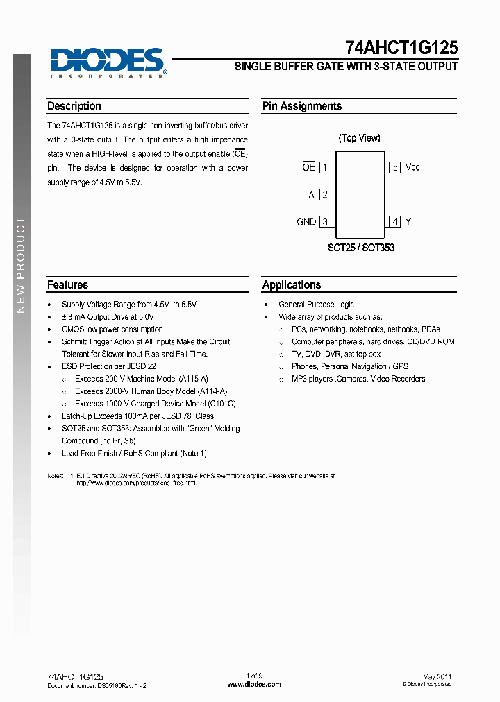 74AHCT1G125SE-7_3024387.PDF Datasheet