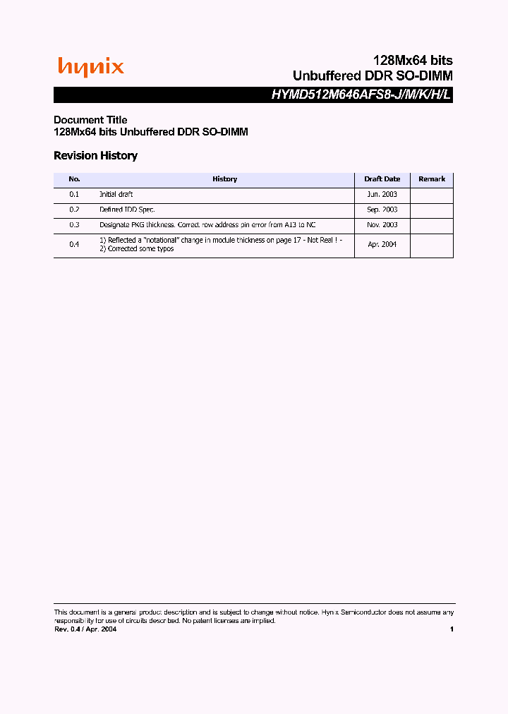 HYMD512M646ALFS8-H_3029240.PDF Datasheet