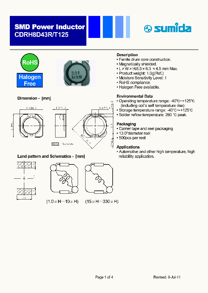 CDRH8D43RT125NP-4R3NC_3029642.PDF Datasheet