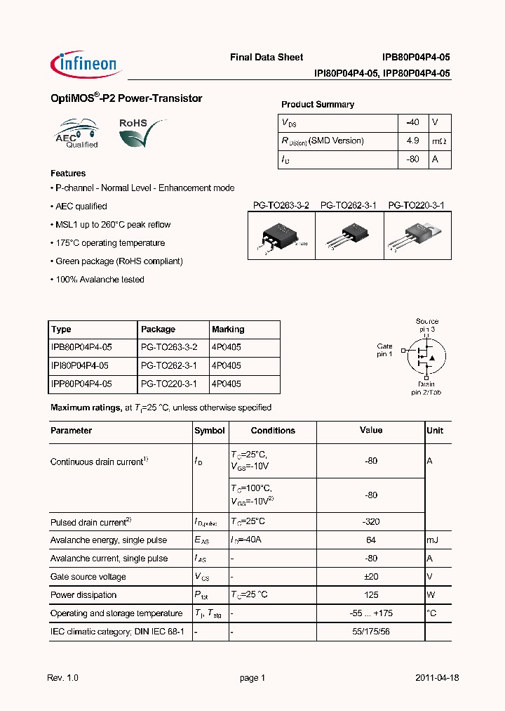 IPI80P04P4-05_3030325.PDF Datasheet