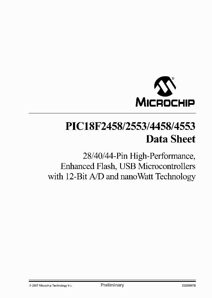 PIC18F4553-IML_3037312.PDF Datasheet