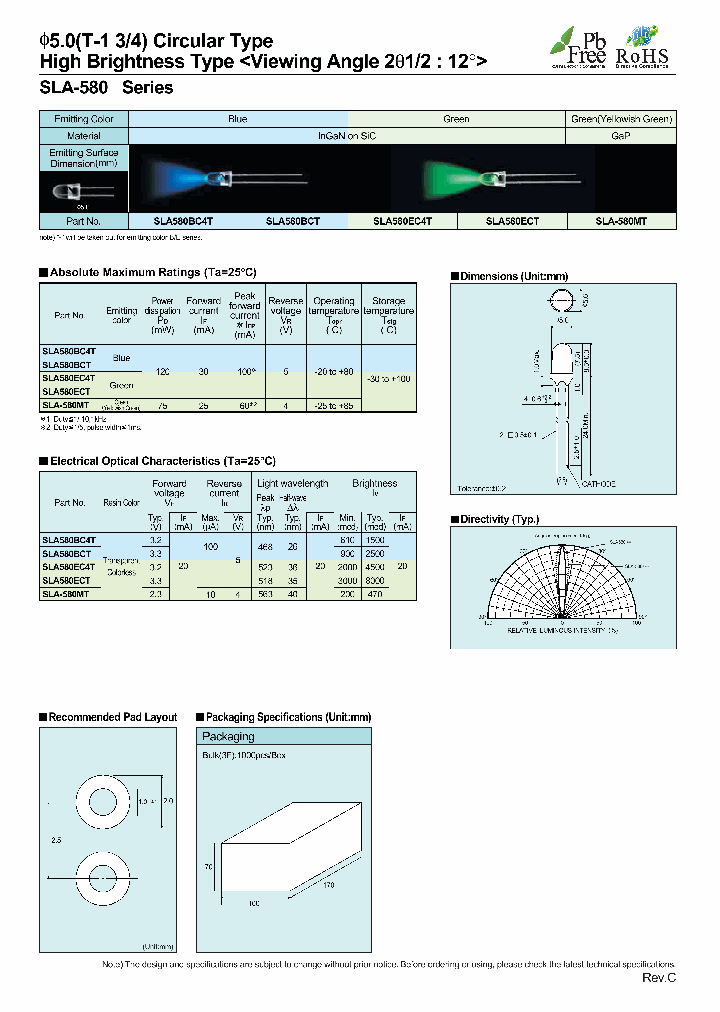SLA-580MT_3039019.PDF Datasheet