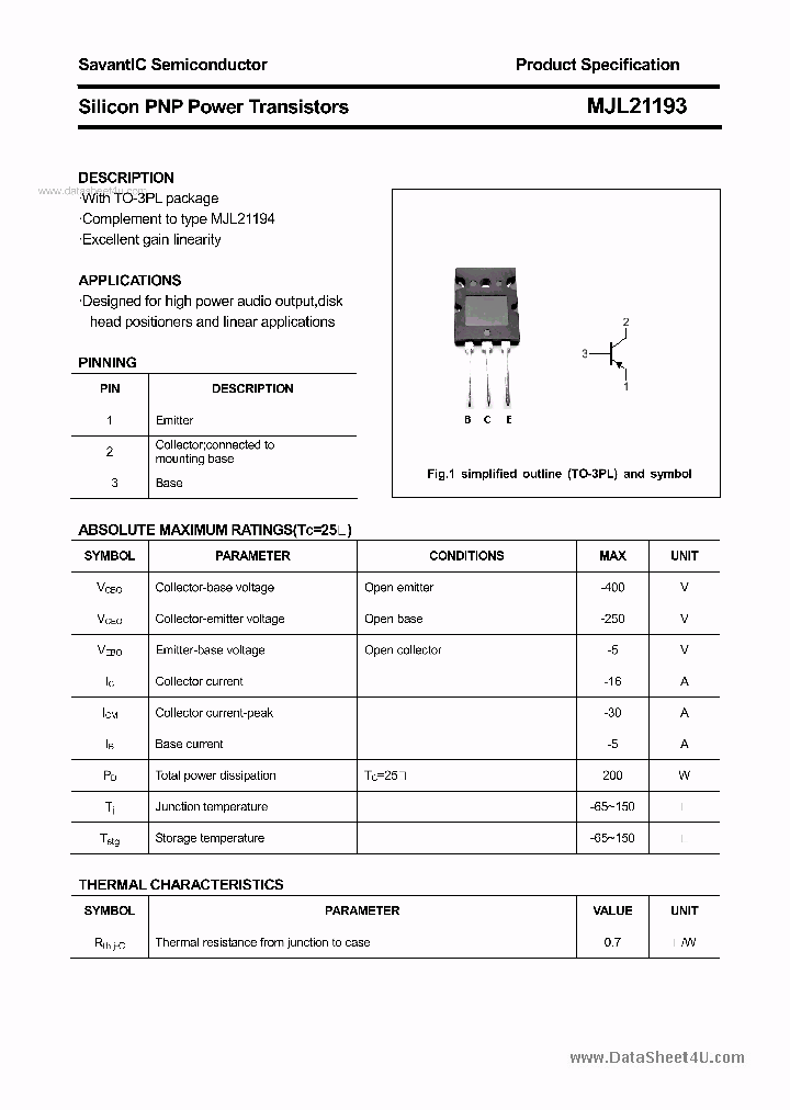 MJL21193_3037366.PDF Datasheet