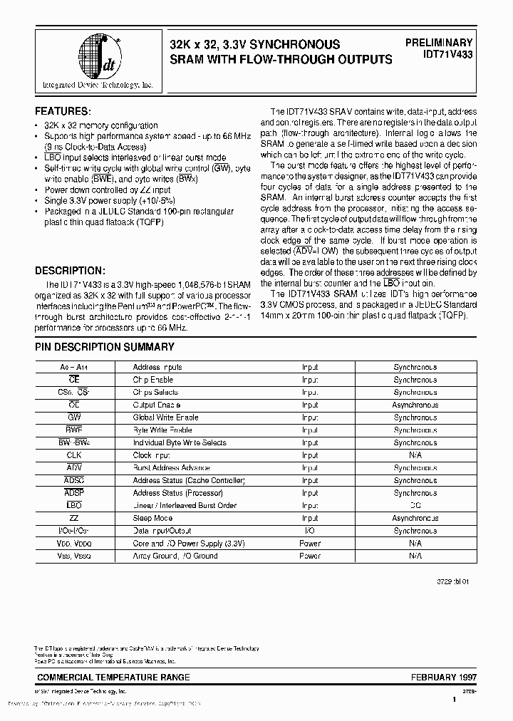 IDT71V433SA9PF_3042007.PDF Datasheet