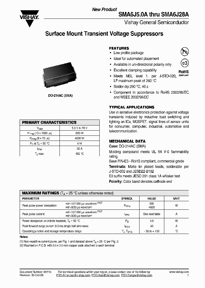 SMA6J50A-E3-5A_3044499.PDF Datasheet