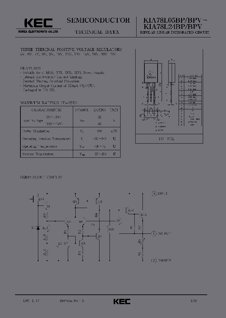 KIA78L05BPV_3046163.PDF Datasheet