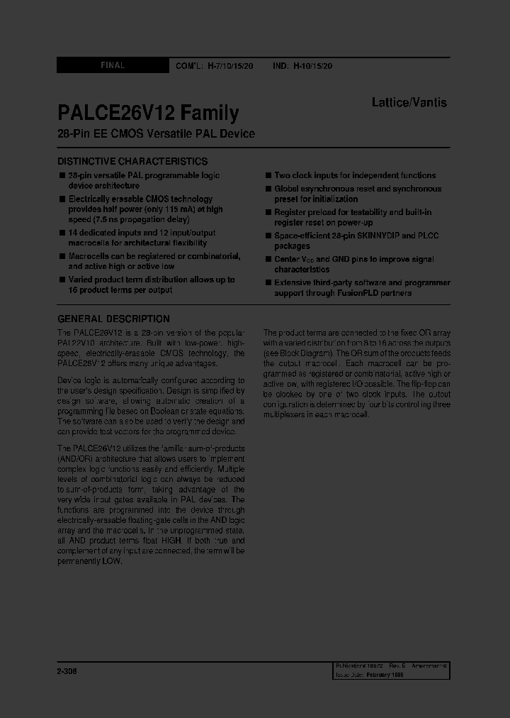 PALCE26V12H-15PI4_3039193.PDF Datasheet