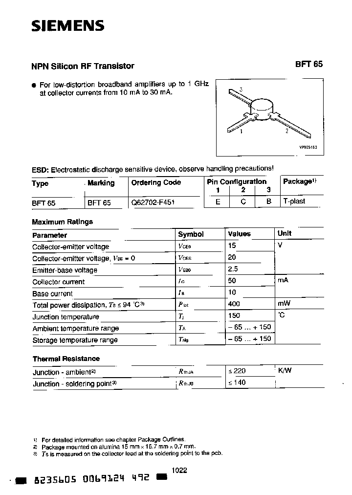 BFT65_3051102.PDF Datasheet