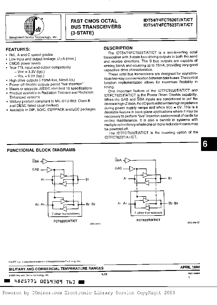 IDT54FCT620CTLB_3052101.PDF Datasheet