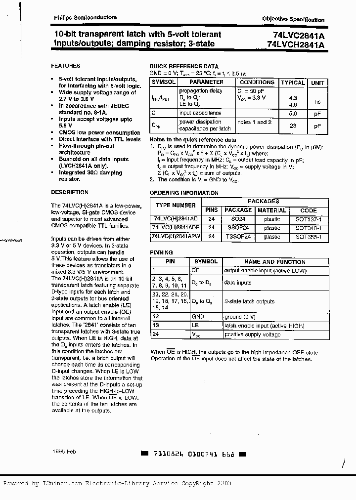74LVCH2841ADB_3053900.PDF Datasheet