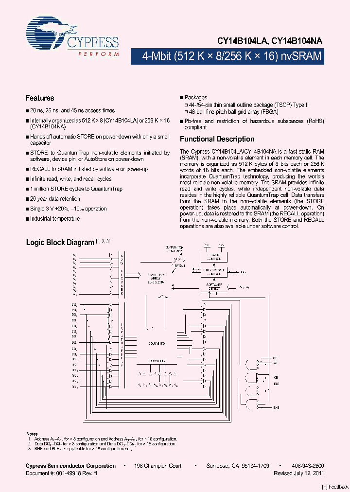 CY14B104LA-ZS20XI_3053536.PDF Datasheet