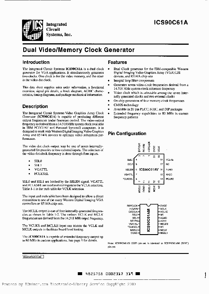 ICS90C61A-XXXN_3052952.PDF Datasheet