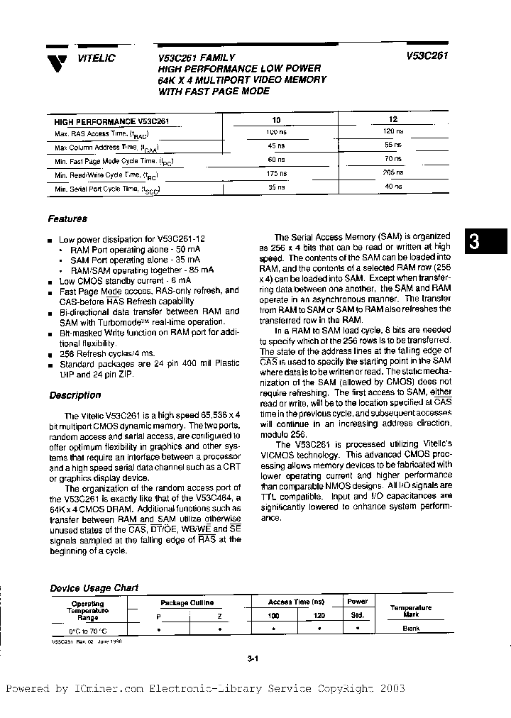 V53C261Z12I_3054413.PDF Datasheet