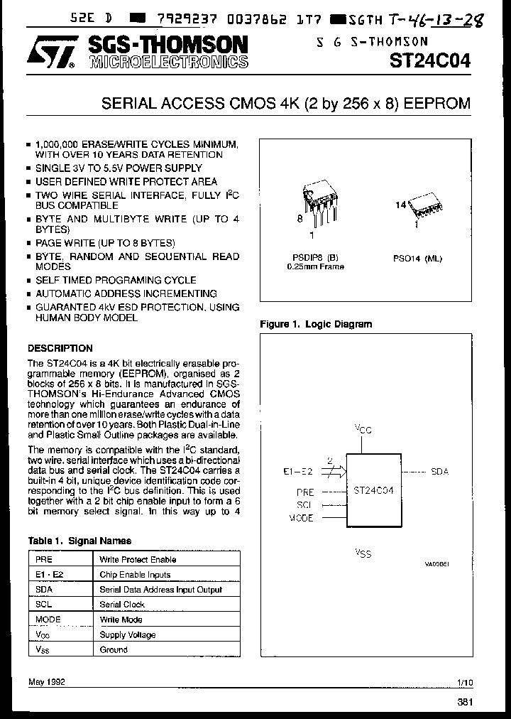 ST24C04ML1_3054730.PDF Datasheet