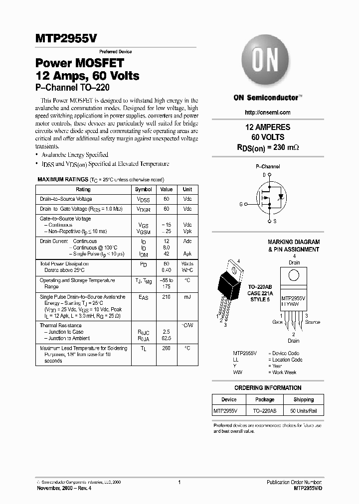 MTP2955V-D_3056998.PDF Datasheet
