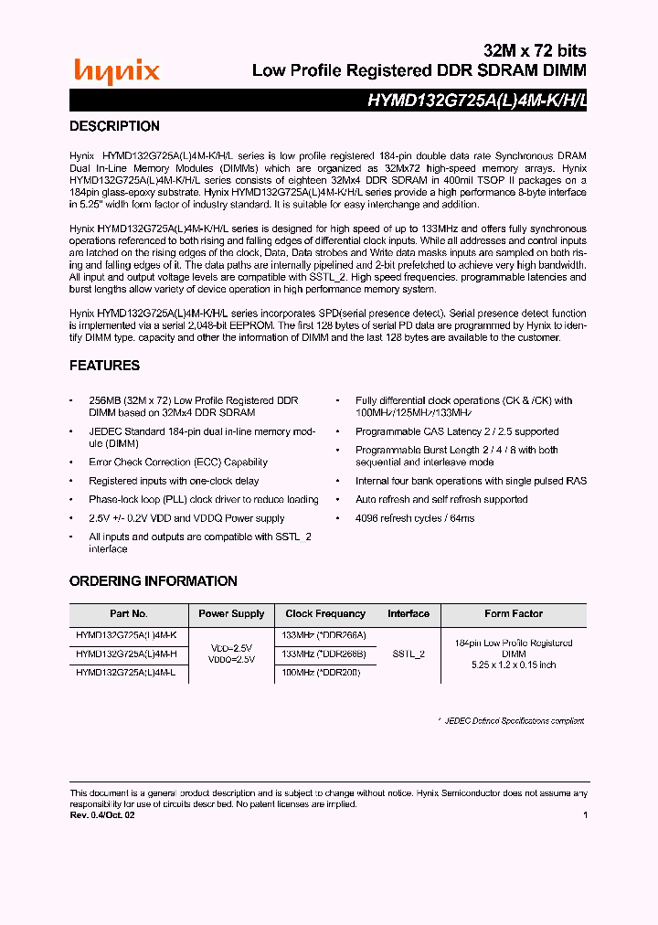 HYMD132G725AL4M_3058247.PDF Datasheet