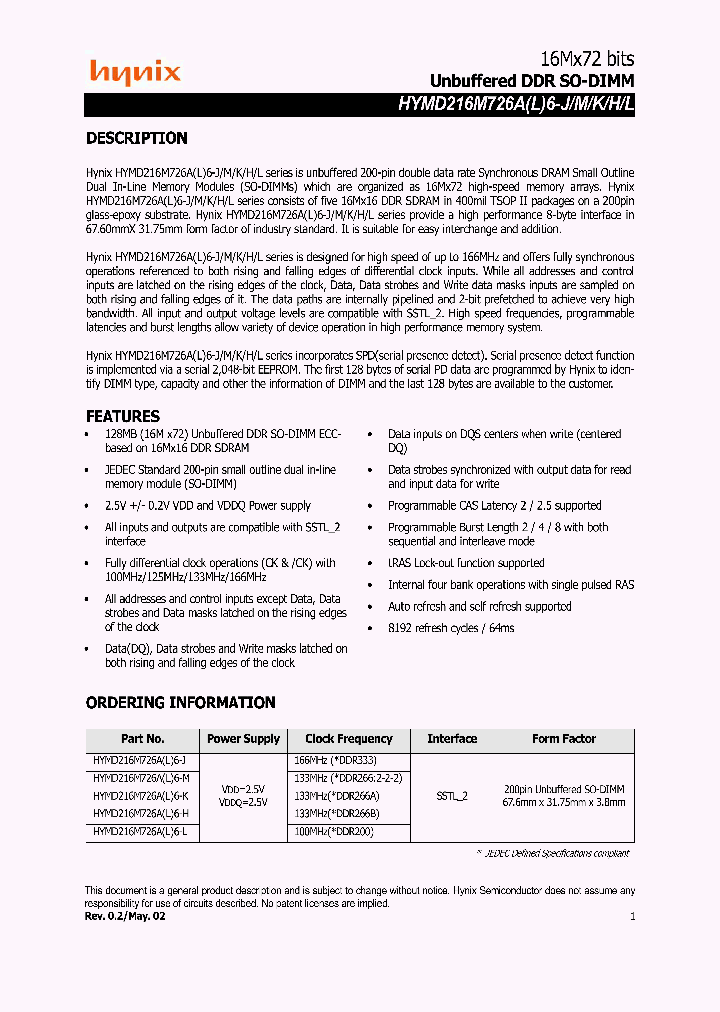 HYMD216M726AL6_3058083.PDF Datasheet
