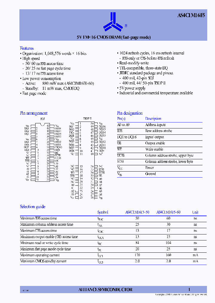 AS4C1M16F5_3058140.PDF Datasheet