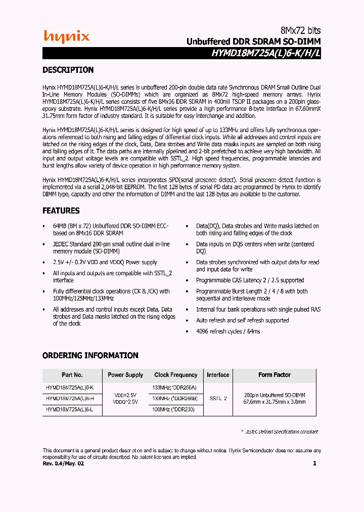 HYMD18M725AL6_3058075.PDF Datasheet