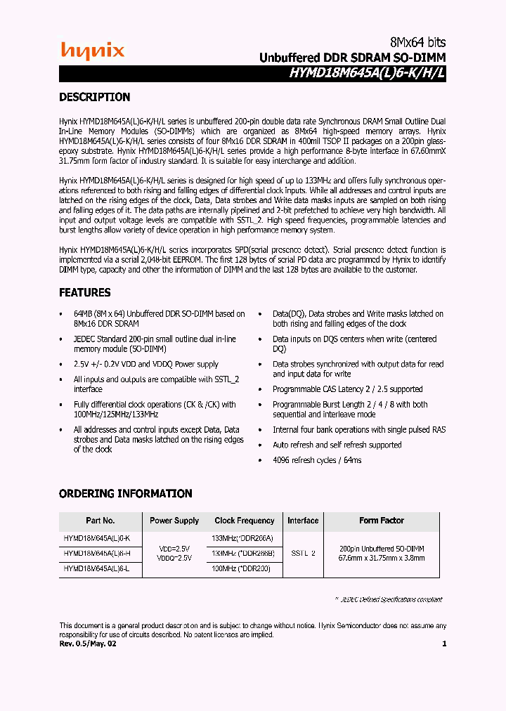 HYMD18M645AL6_3058074.PDF Datasheet