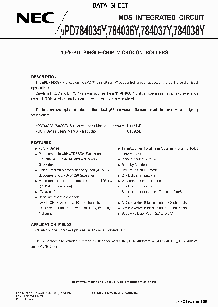 UPD784035YGK_3062284.PDF Datasheet