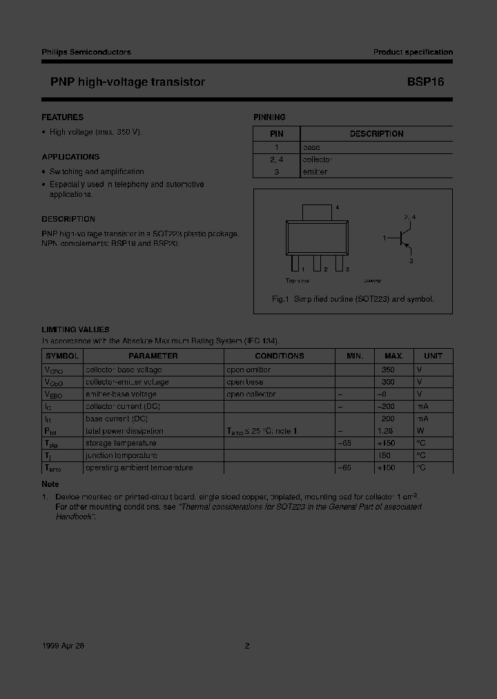 BSP16TR_3070647.PDF Datasheet