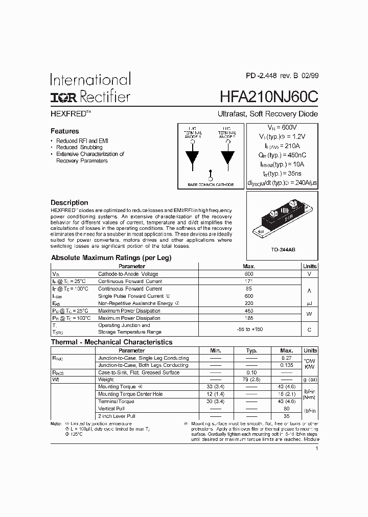 HFA210NJ60C_3073475.PDF Datasheet