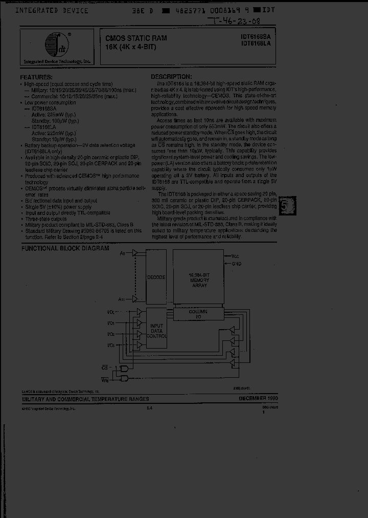 IDT6168LAE_3077011.PDF Datasheet