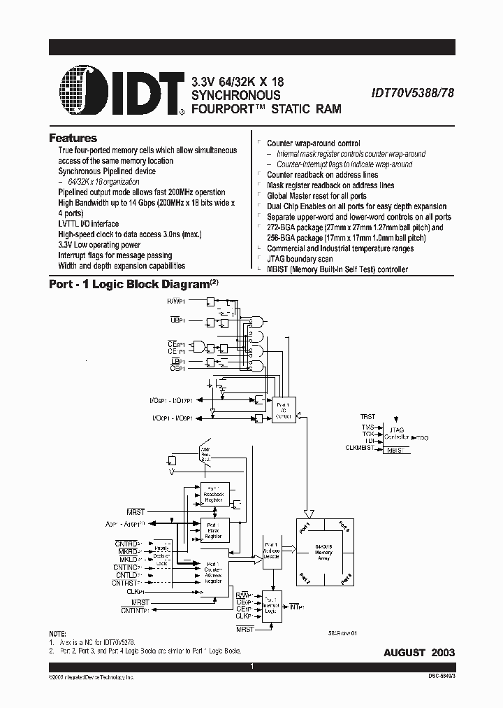 IDT70V5378S166BCI_3077237.PDF Datasheet