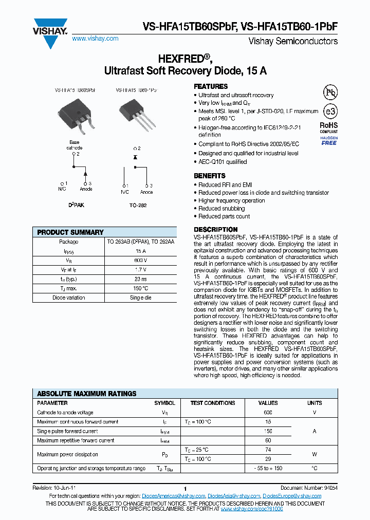 HFA15TB60-1PBF_3079217.PDF Datasheet
