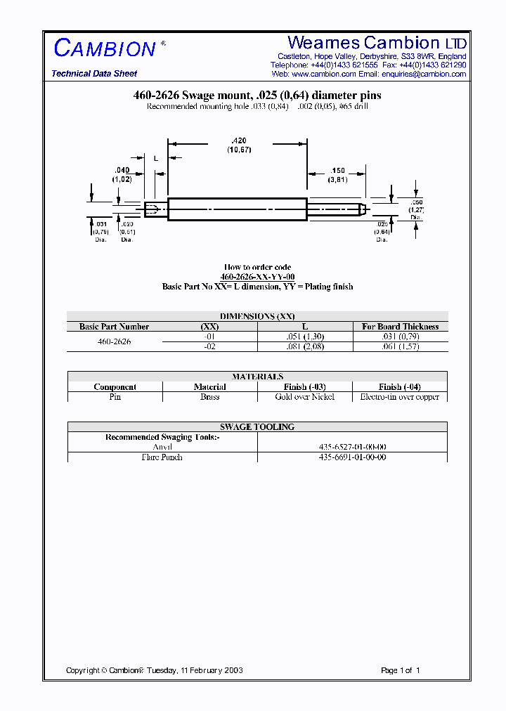 460-2626_3079495.PDF Datasheet