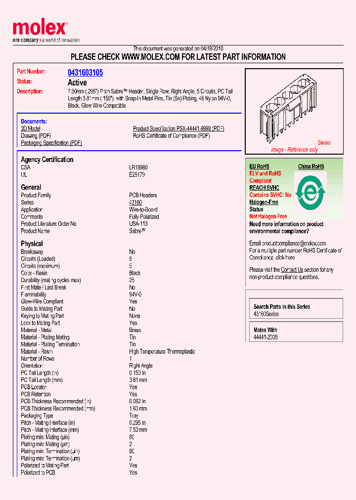 43160-3105_3080241.PDF Datasheet
