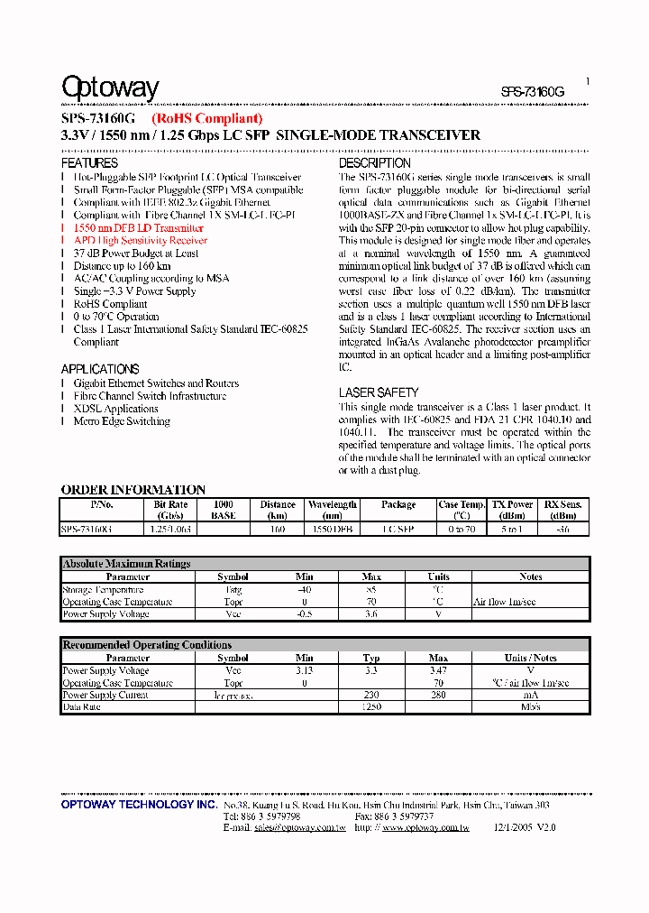 SPS-73160G_3080035.PDF Datasheet