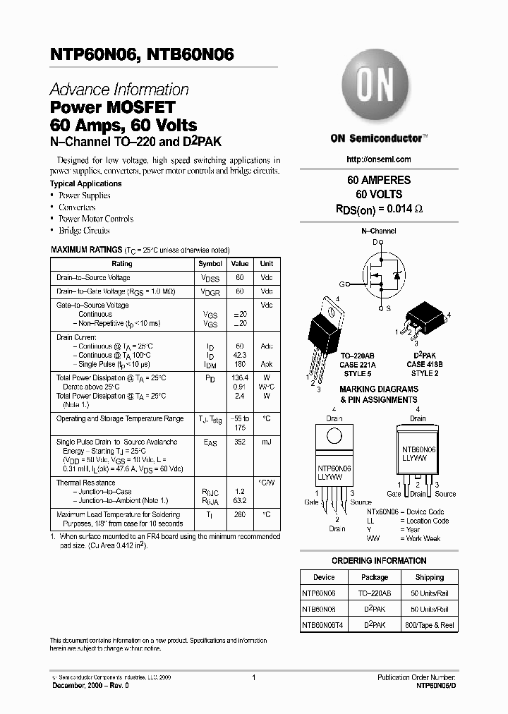NTP60N06D_3083063.PDF Datasheet