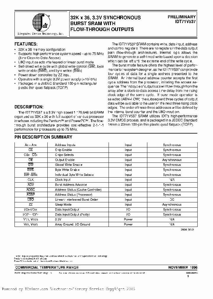 IDT71V537S60PF_3085267.PDF Datasheet