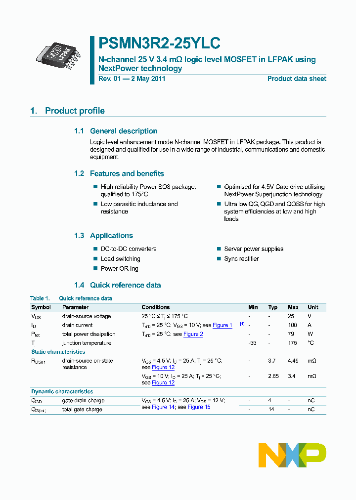 PSMN3R2-25YLC_3085512.PDF Datasheet
