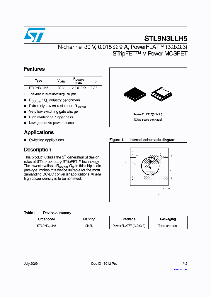 STL9N3LLH5_3085480.PDF Datasheet