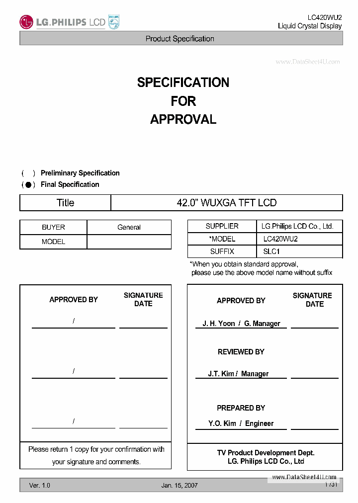LC420WU2-SLC1_3093597.PDF Datasheet