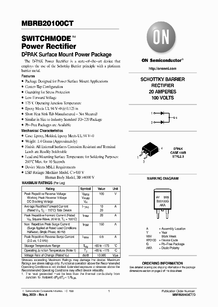 MBRB20100CTT4G_3095375.PDF Datasheet
