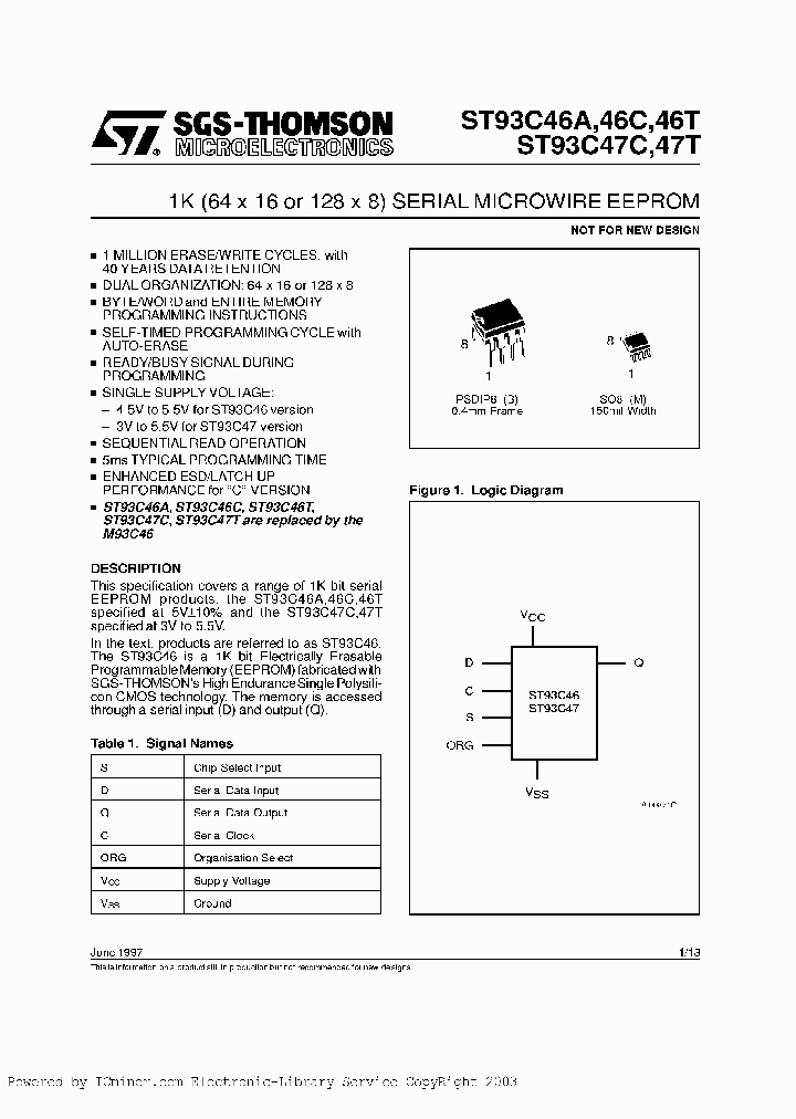 ST93C46AB1_3099771.PDF Datasheet