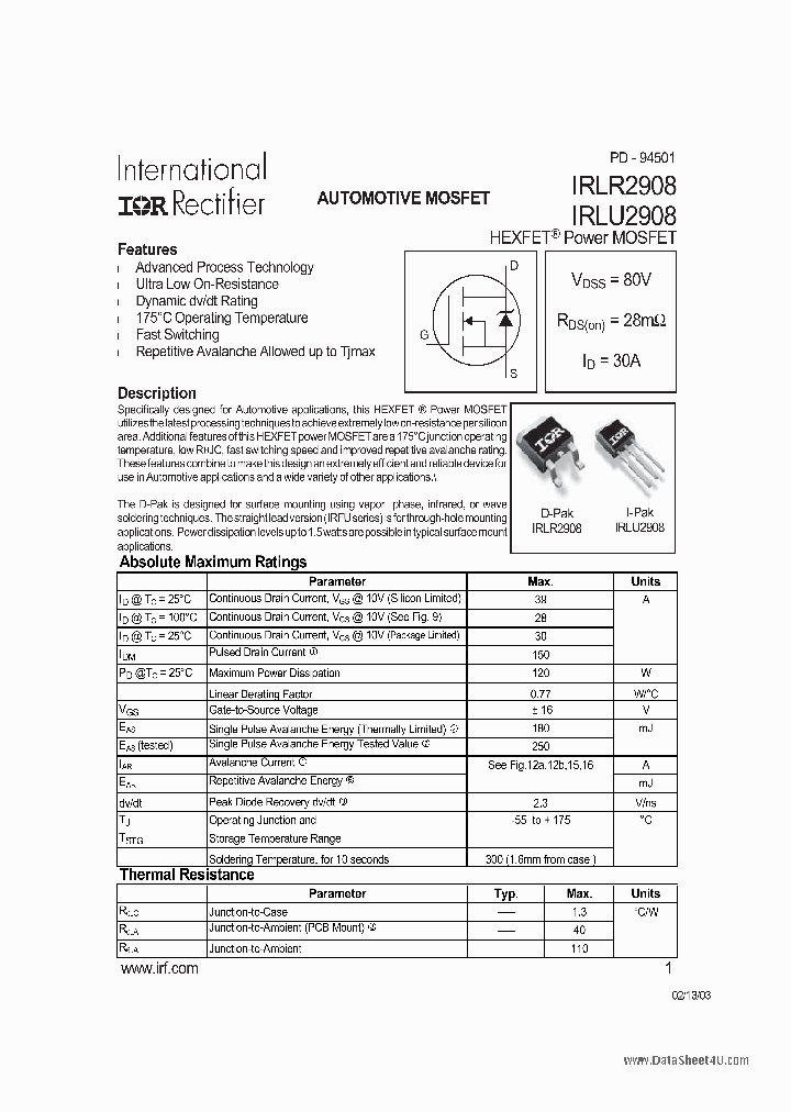 IRLU2908_3100086.PDF Datasheet