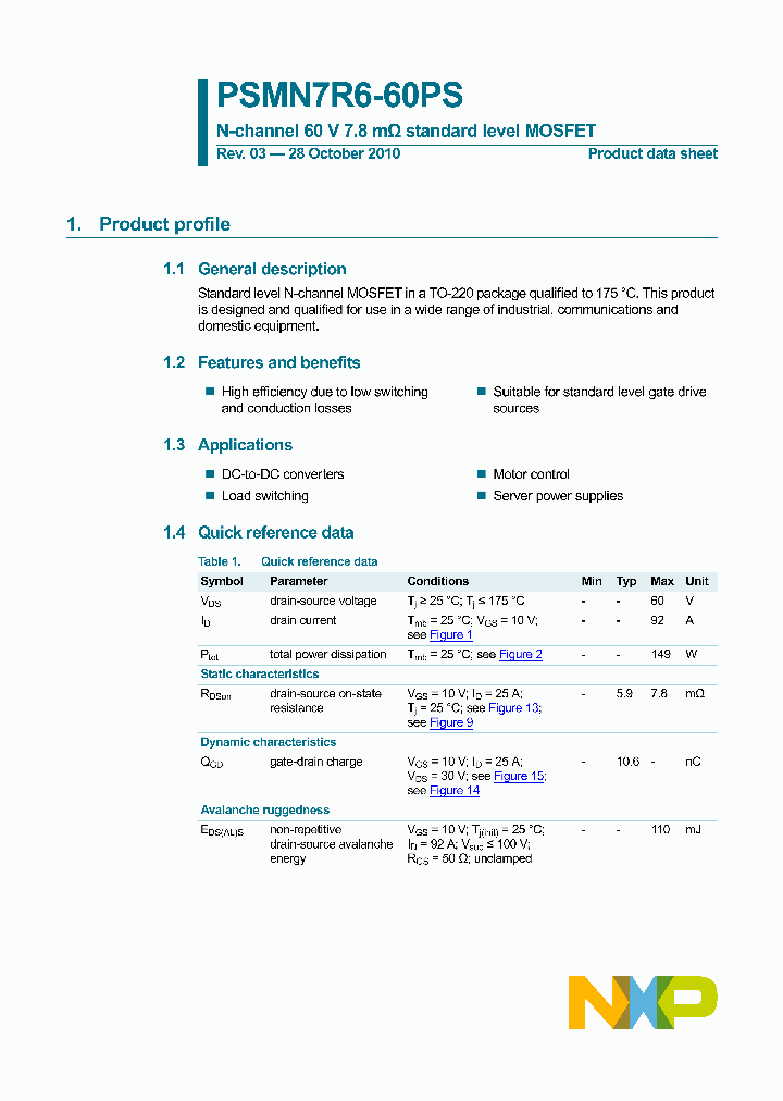 PSMN7R6-60PS_3097148.PDF Datasheet