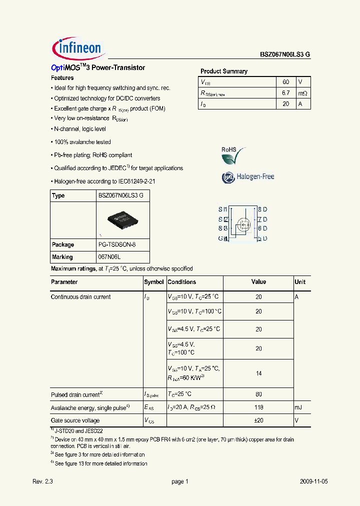 BSZ067N06LS3G_3100241.PDF Datasheet