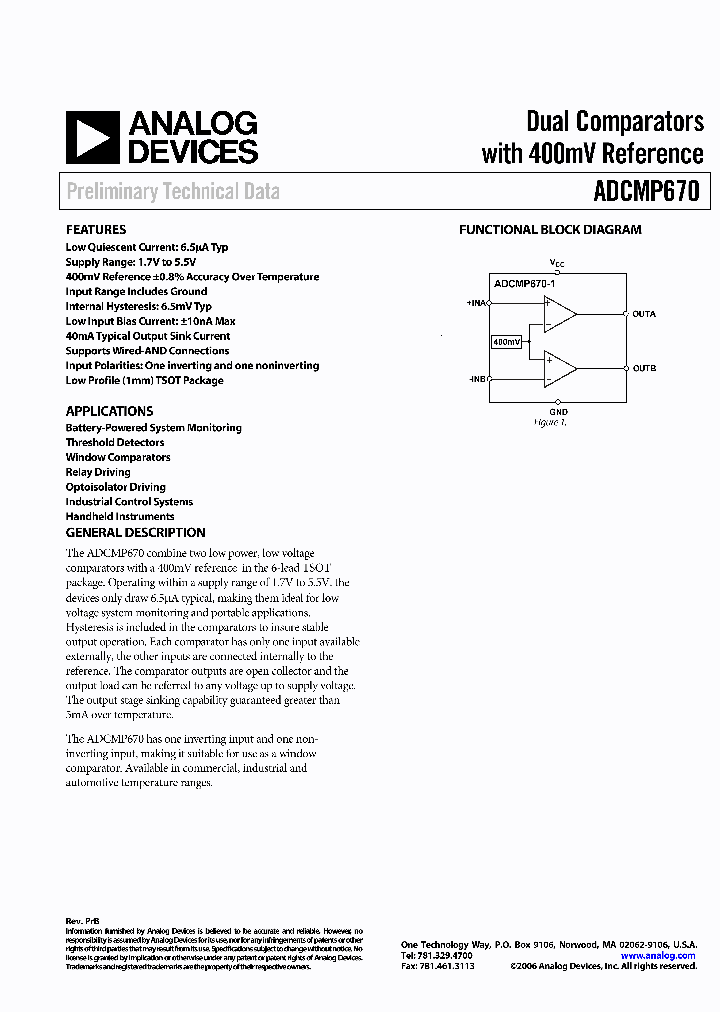 ADCMP670-1AUJ_3099257.PDF Datasheet