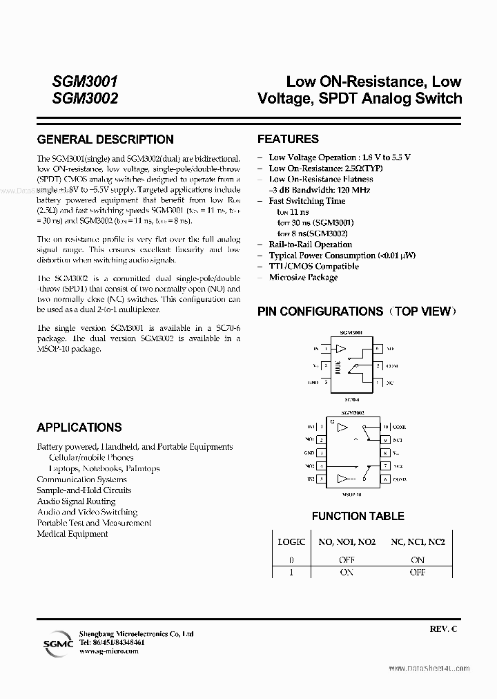 SGM3002_3104461.PDF Datasheet