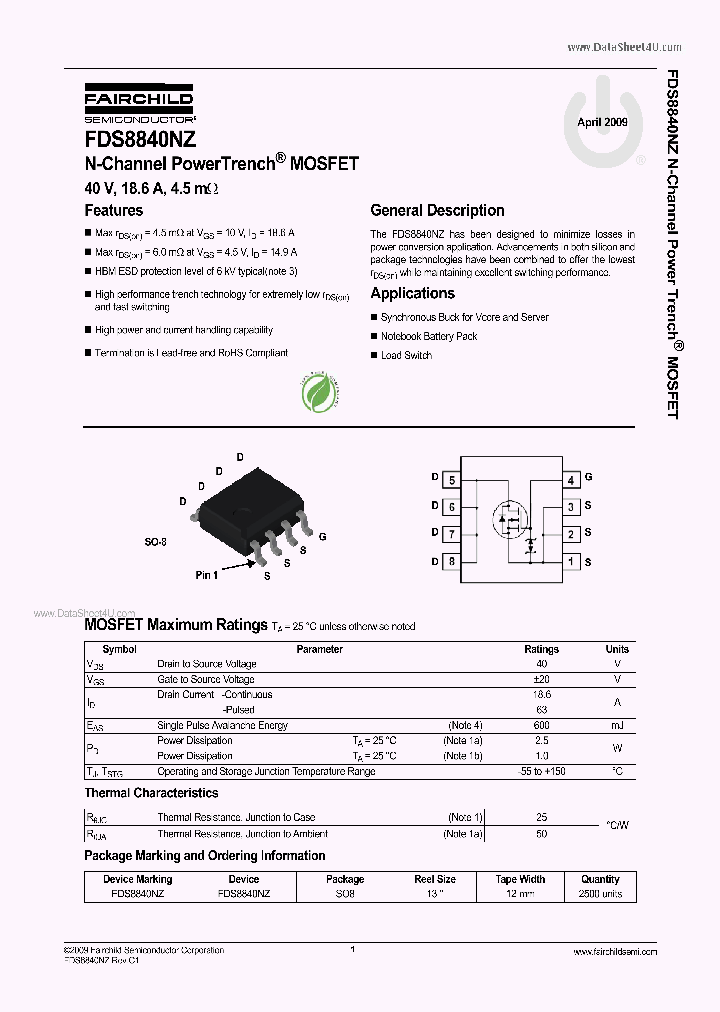 FDS8840NZ_3104542.PDF Datasheet