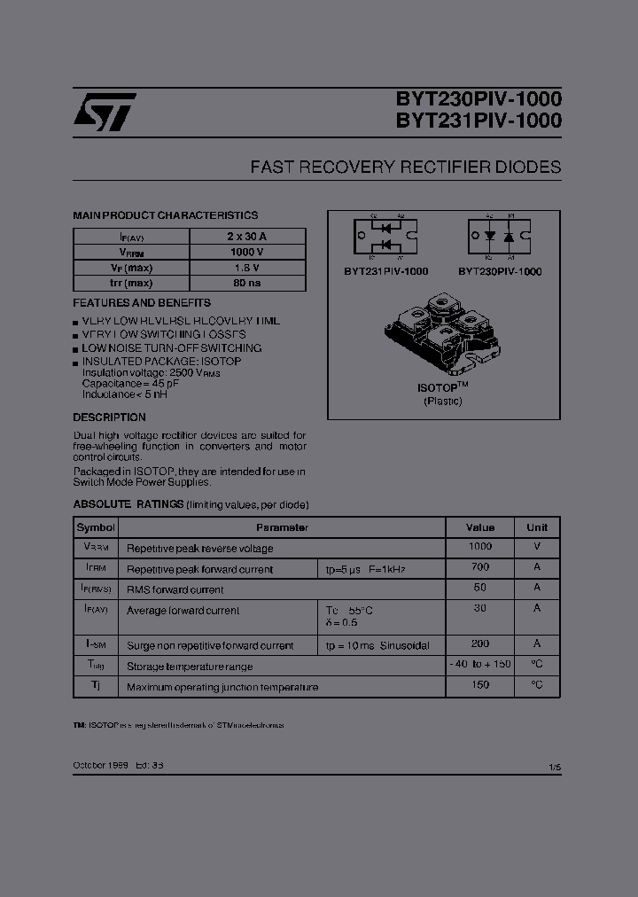 BYT230PIV1000_3107261.PDF Datasheet